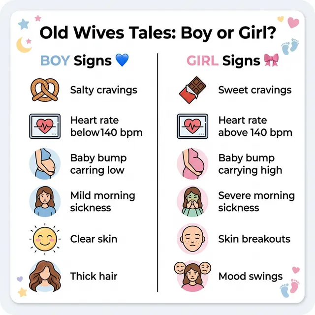 Old wives tales boy or girl pregnancy myths chart